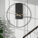 TDR - Moderne Nordic wandklok - Transparant met Zwart Frame en zwart decoratief - ⌀ 43cm