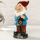 Tuinkabouterbeeld met Lantaarn - Tuindecoratie 9x8x20cm