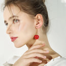 Lichte Rode Kersen Oorhangers - Reitsman Vrouwen Oorbellen