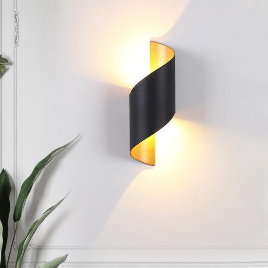 Xtraworks - Moderne Wandlamp - Voor binnen of buiten - LED - Zwart en bronzkleurig