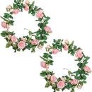 2 Stuks Rozen Slinger Kunstbloemen slinger Balkon decoratie Zomerbloem- 2meter Klimroos licht roze -Bruiloft Decoratie – Trouwen -Trouwdag bloemen