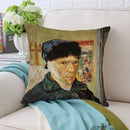 TDR - Sierkussensloop - van katoen en linnen - 45 x 45 cm - Thema: van Gogh ,Zelfportret 45*45cm