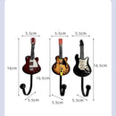 Gitaar kapstokhaken 3-pack metaal zwart