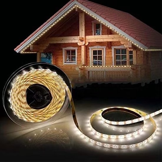 Lichtstrip - voor buiten - Op zonne-energie - inkortbaar -Warm Wit- 3 meter