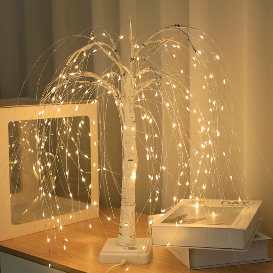 LED Wilgenboom Lamp 50cm - 7 Modi, USB & Batterij, Warm Wit