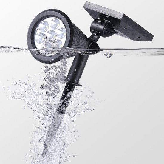 2 Stuks led solar spot light -IP65-voor wandmontage of grondspies-wit licht