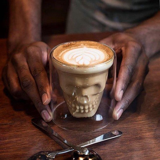 4x Skull Shotglazen 220ml - Transparant Whiskeyglas