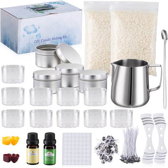 Zelfgemaakte aromatherapie-kaarsenset