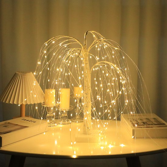 LED Wilgenboom Lamp 50cm - 7 Modi, USB & Batterij, Warm Wit