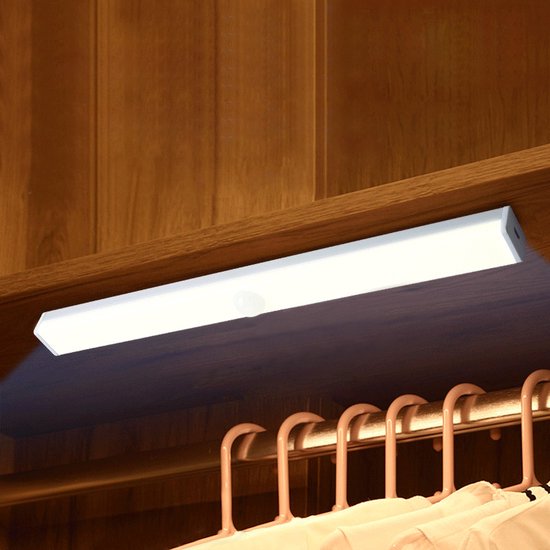 Xtraworks - LED Kastverlichting met bewegingssensor -Keukenverlichting onderbouw zilver (wit licht)-USB oplaadbaar- 50CM