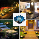 lotus tuinlamp op zonne-energie- Buitenverlichting met dagsensor- blauw