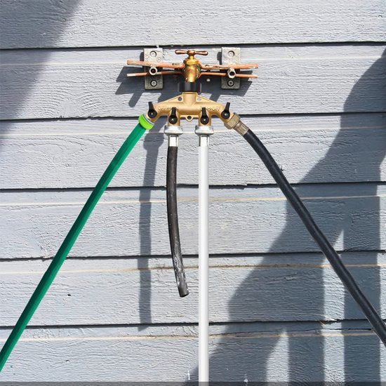 Hoge kwaliteit kraan splitter-Y Stuk kraan-kraan Waterverdeler 4 weg-geschikt voor binnen en buiten-met rubbers ,slangklemmen en koppelingen