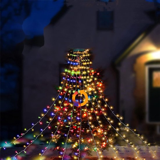 Kleurrijke 400 LED Kerstboomlampjes - 2 Meter Hoog - 16 Takken - IP44-8 Verlichtingsmodi - Sfeervolle Kerstverlichting voor Binnen en Buiten
