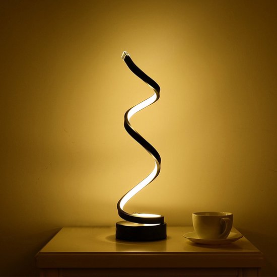 Dimbare LED Tafellamp - Spiraalvormig Design - Zwart