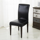 2 Stuks Stoelhoezen Eetkamerstoelen Stretch- imitatie leer-Waterdicht- Zwart