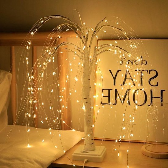 LED Wilgenboom Lamp 50cm - 7 Modi, USB & Batterij, Warm Wit