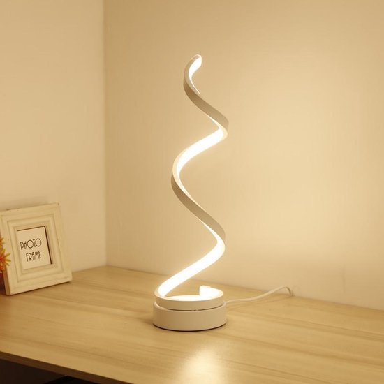 Elegante LED tafellamp - Spiraalvormig design - Wit