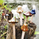 Unikorf Keramische paddenstoelen Set4 Geel/Rood/Groen/Blauw