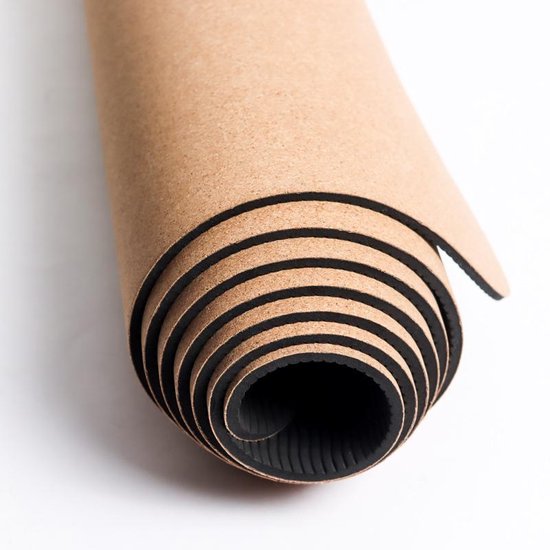 TDR Yoga mat, natuurlijk kurk & TPE, hypoallergeen, 183x66x0