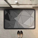 Luxueuze Antislip Badmat – Waterabsorberend & Snel Droog – Stijlvol Geometrisch Design – Veilig en Comfortabel – 49.5x78.5 cm – Donkergrijs