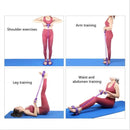 TDR - multifunctioneel weerstandstesiontouw, buiktrainer beentrainer Fitness trekkoord met voetpedaal-paars