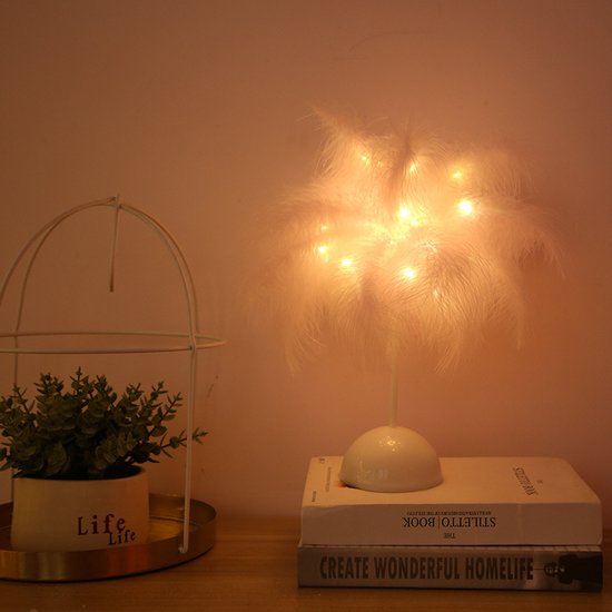 Luxe LED veren tafellamp warm wit - roze