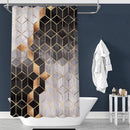 Waterdicht douchegordijn met marmerpatroon - Luxe uitstraling, Uitstekende waterbestendigheid, Eenvoudig te installeren 180*200CM-bruin/goud