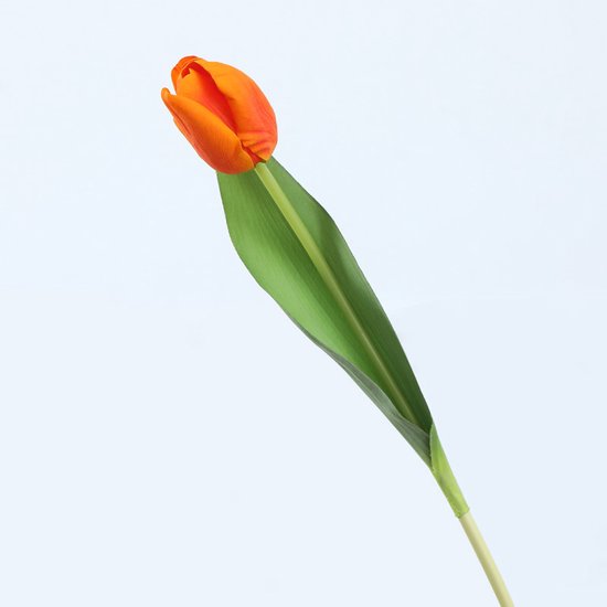 10 stuks Realistische Kunsttulpen Oranje & Rood Duurzaam