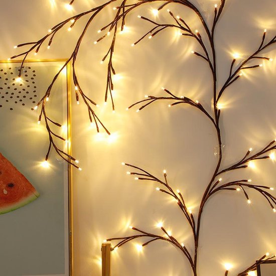 Prachtige LED Takkenrank Wandlamp -2meter lang 144 LED-lampen - Geschikt voor Binnen en Buiten - 8 – afbeelding 7