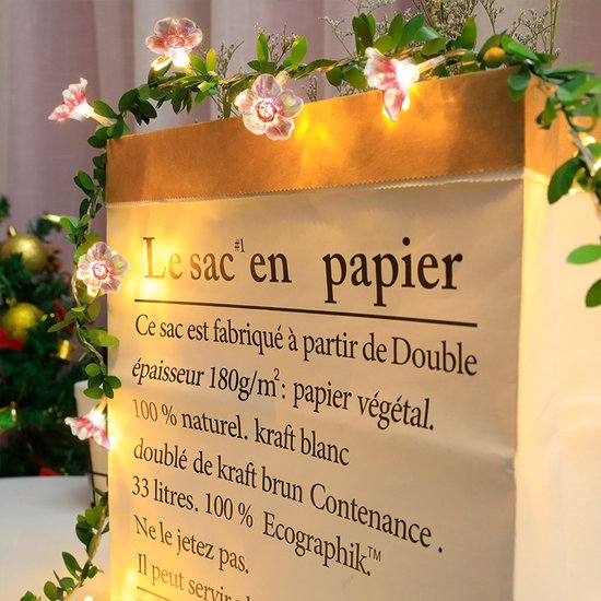 LED kersenbloesem lichtsnoer 2m 20 lampjes batterij roze