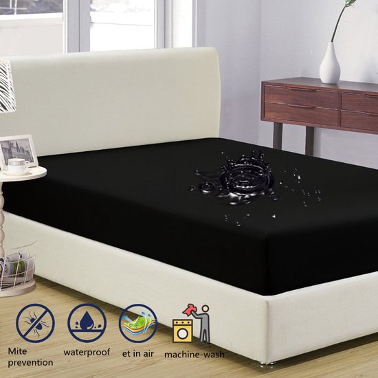 Ademende Antibacteriële Matrashoes 200x220cm - Zwart