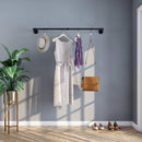 Industriële Buis Kledingrekken - Metalen Kledingrekken - Draagvermogen tot 30 kg -Robuust & Stijlvol voor Thuis en Winkel-57x24x61 cm-zwart