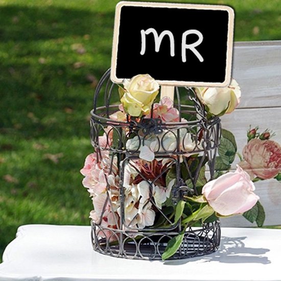 20 Stuks Houten Krijtbord Plantenlabels met Paaltjes