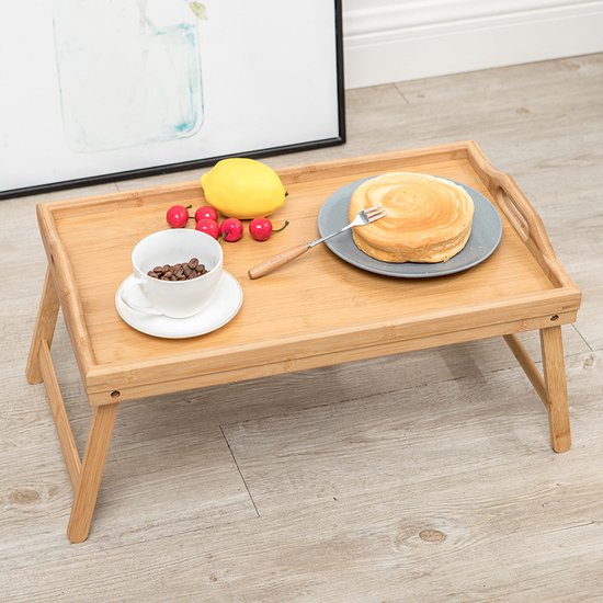 1. Opklapbare Draagbare Bamboe Bedtafel - 50*30*6CM