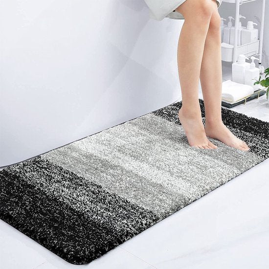 Luxe Zachte Badkamermat met Antislipontwerp en Stijlvolle Elegantie - Ultiem Comfort en Stijl in Zachtheid en Absorptie-zwart 51*76cm