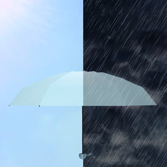 TDR--Opvouwbare Paraplu -Windproof-Zonbescherming Anti-Uv UPF50 + met gratis Reisetui-hemelsblauw