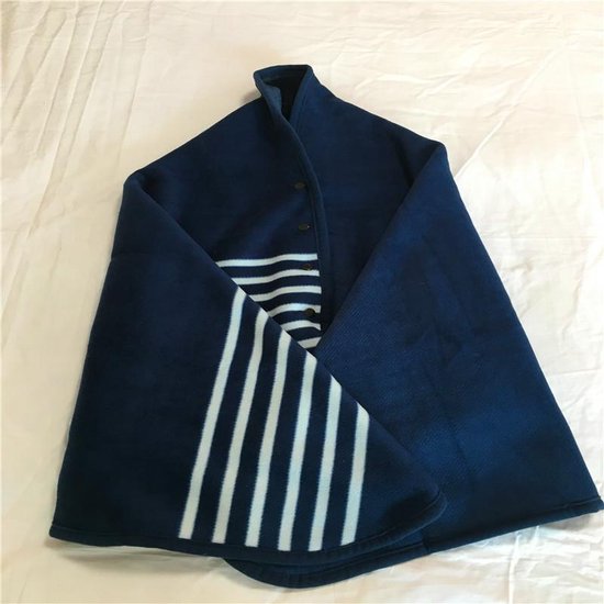 TDR - Multifunctionele warme deken - fleece mantel - super zachte fleecedeken - Sherpa - 80 x 130 cm - Blauw