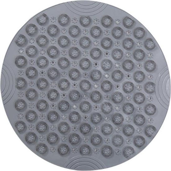 TDR-Antislip mat - 55x55CM - Rond - Grijs - Badmat badkamer - Douchemat - Badkamermat - Antislipmat voor douche