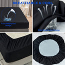 Matrashoes - Ademend & Antibacterieel - Waterdicht - Bescherm uw matras tegen vloeistoffen & allergieën - 90x200cm - Zwart