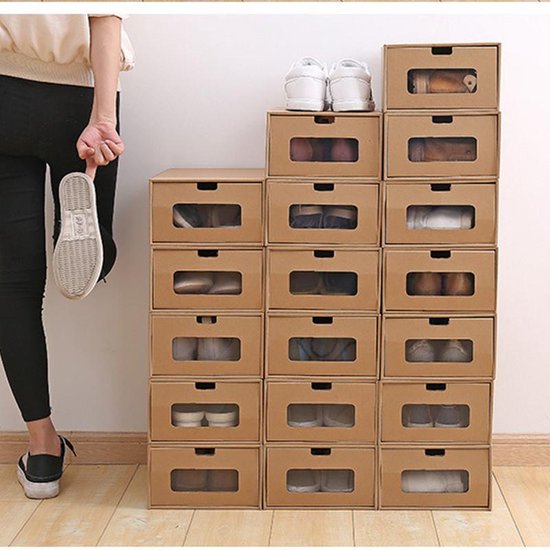 5 Kartonnen Schoenen Opbergdozen Vouwbaar 35x23.5x13.5cm