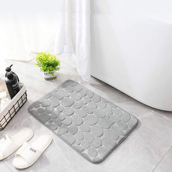 hoogwaardige badkamermat - Luxe Comfort en Veiligheid in één-Uitzonderlijke Waterabsorptie- 50*80cm- lichtgrijs