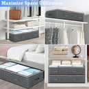 3x Opbergboxen Onder Bed - Ademend Non-woven - Diepgrijs