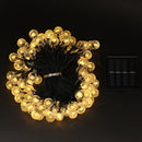 Lichtsnoer op zonne-energie - Buitenverlichting - Glazen Kristallen Bollen - Warm Wit Licht - 6.5m - 30 LED-lampjes