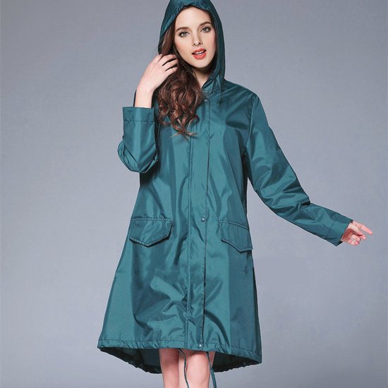 opvouwbare regenjas- waterdicht-met gratis draagtas- One Size- oceaanblauw