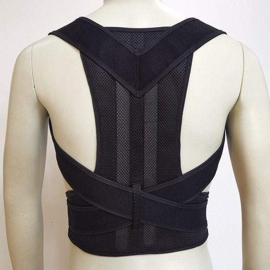 TDR - Houding Correctie Brace - Fysio - Postuur Corrector - Rug Band / Schouder Band - Brace voor rechte rug - Zwart - Maat M
