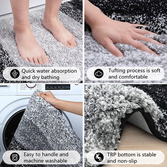 Luxe Antislip Badkamermat Zwart 51x76cm - Ultiem Comfort