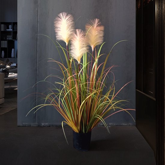 Realistische Pampasgras Kunstplant - Herfstkleuren - 90 cm