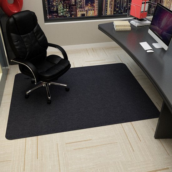 Premium Bureaustoel Mat met Antislip Basis - Ultieme Vloerbescherming & Comfort -90*120 CM-zwart
