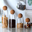 4 delige Afsluitbare Bewaardozen van Hoog Borosilicaatglas - Vooraard Glazen Pot voor Een Stijlvolle en Praktische Keukenorganisatie (Inhoud：450ML+750ML+1000ML+1300ML）