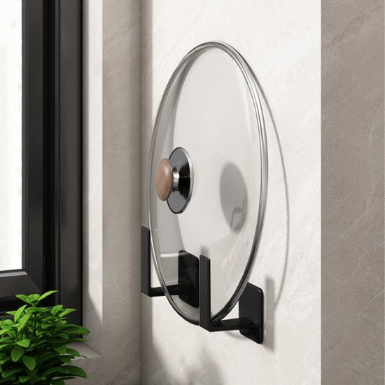 4x Multifunctionele Koolstofstalen Dekselhouder - Zwart